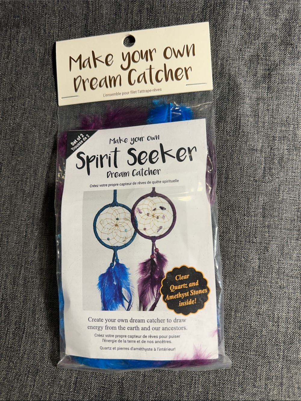 Spirit Seeker Dream Catcher Kit - Blue & Purple Feathers